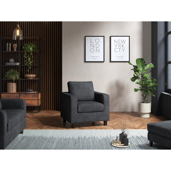 Armchair Turin Grey | Modern Fabric Armchair