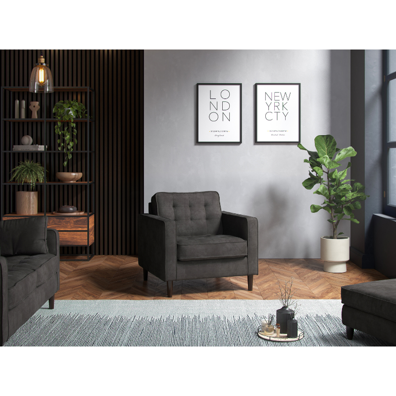 Enjoy Graphite Armchair | Modern Fabric Armchair
