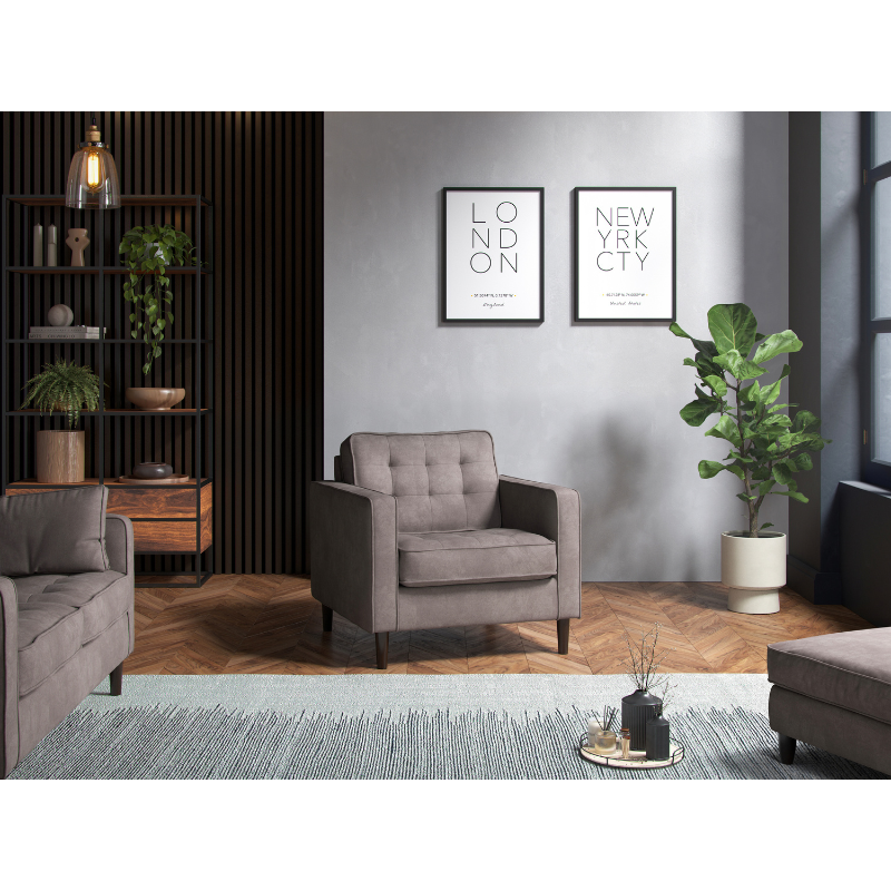 Enjoy Pewter Armchair | Modern Fabric Armchair