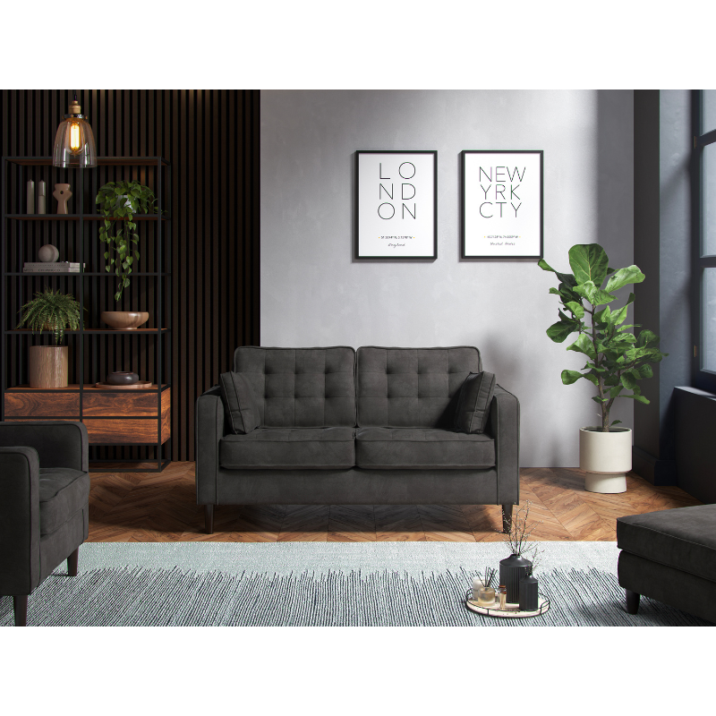 2 Seater Sofa Enjoy Graphite | Modern Fabric Sofa