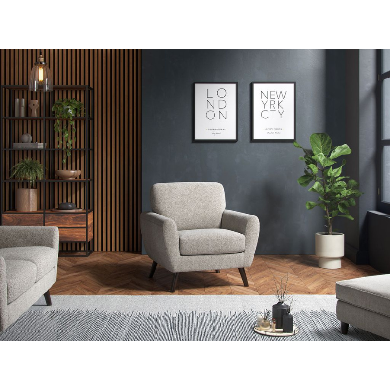 Boucle Linen Armchair | Modern Textured Accent Chair