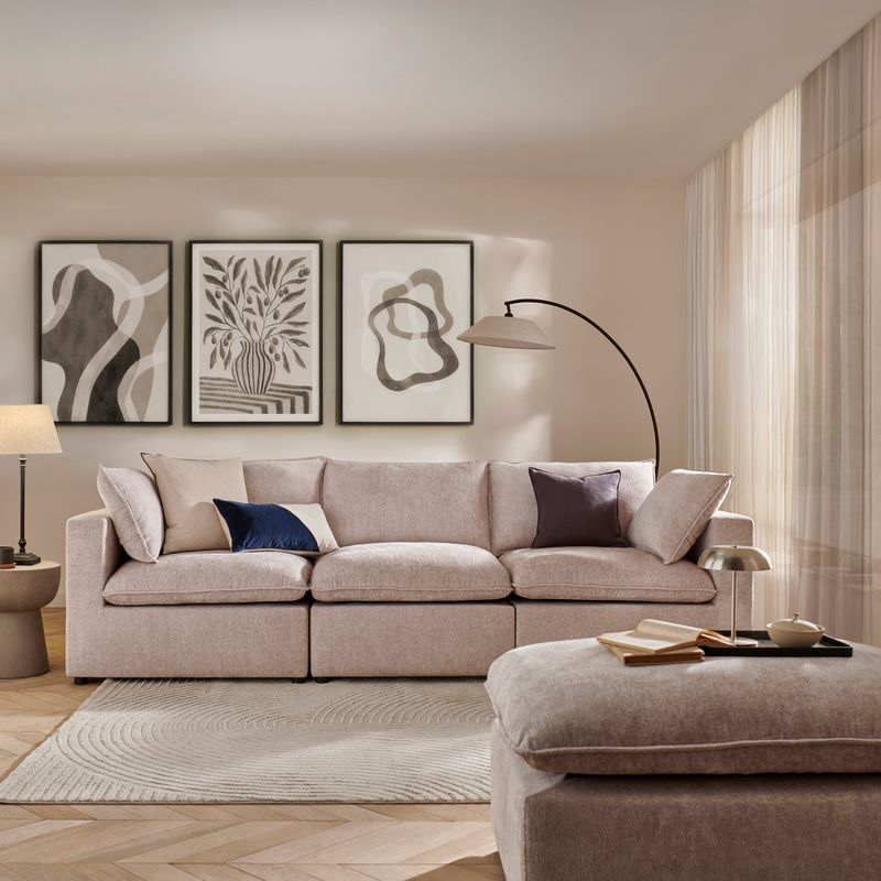 Modular Chaise Sofa Symphony Pea | Modern Fabric Corner Sofa