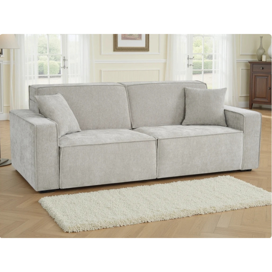 Houston Beige Electric Sofabed 3 Seater | Modern Fabric Sofa Bed UK
