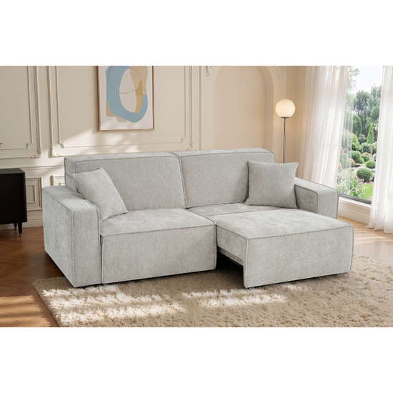 Houston Beige Electric Sofabed 3 Seater | Modern Fabric Sofa Bed UK