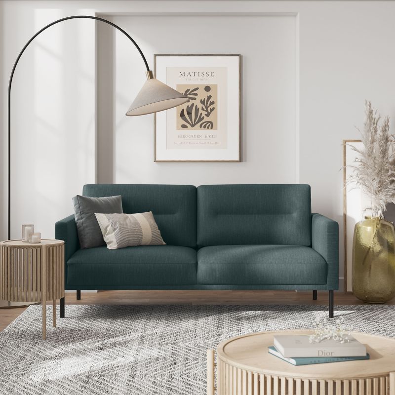 Larvik 2.5 Seater Sofa - Soul Dark Green, Black Legs W 1750 x H 790 x D 860mm-Sofa-FTG-