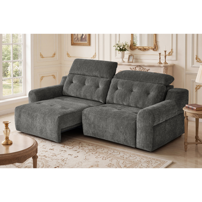 Harrison Charcoal Electric Reclining Sofabed | Modern Fabric Sofa Bed UK