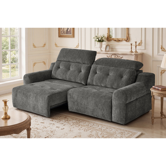 Harrison Charcoal Electric Reclining Sofabed | Modern Fabric Sofa Bed UK