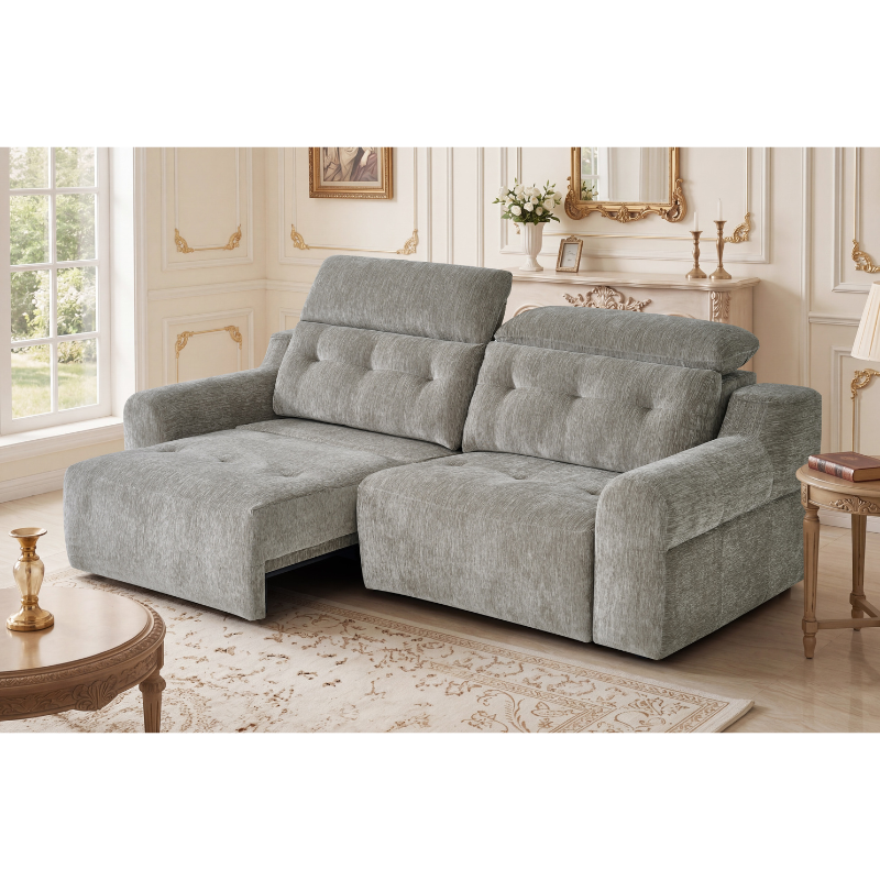 Harrison Grey Electric Reclining Sofabed | Modern Fabric Sofa Bed UK