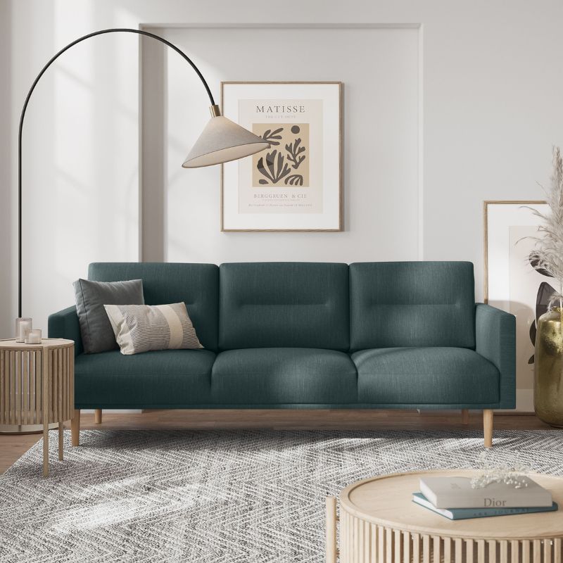 Larvik 3 Seater Sofa - Dark Green, Oak Legs W 2100 x H 790 x D 860mm-Sofa-FTG-