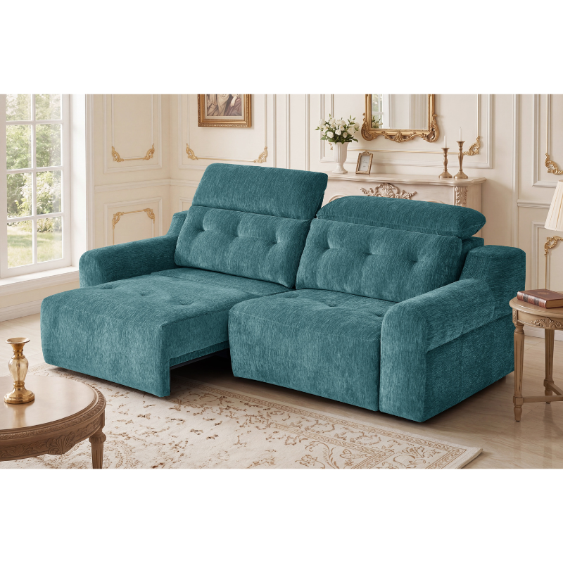Harrison Teal Electric Reclining Sofabed | Modern Fabric Sofa Bed UK