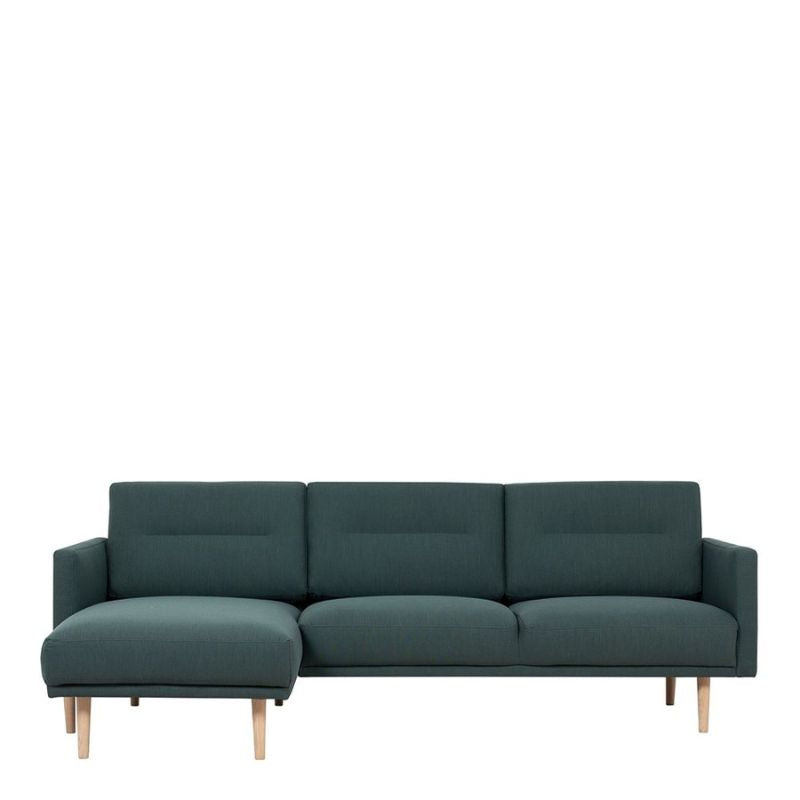 Larvik Chaiselongue Left Corner Sofa - Dark Green, Oak Legs W 2250 x H 790 x D 1400mm-Sofa-FTG-