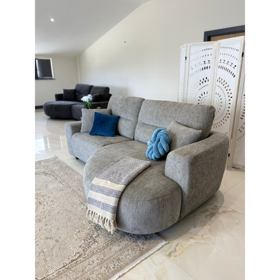 Denver Grey Electric Recliner Left-Hand Corner Sofa | Modern Reclining Sofa UK