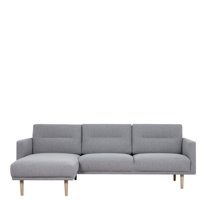 Larvik Chaiselongue Left Corner Sofa - Grey, Oak Legs W 2250 x H 790 x D 1400mm-Sofa-FTG-