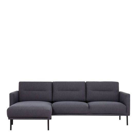 Larvik Chaiselongue Left Corner Sofa - Anthracite, Black Legs W 2250 x H 790 x D 1400mm-Sofa-FTG-