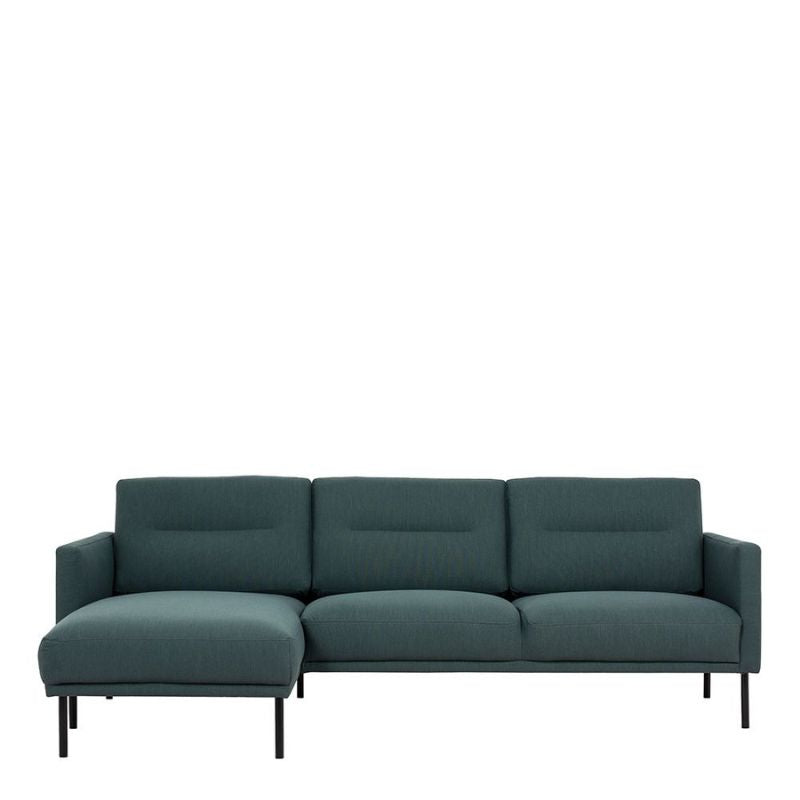 Larvik Chaiselongue Left Corner Sofa - Dark Green, Black Legs W 2250 x H 790 x D 1400mm-Sofa-FTG-