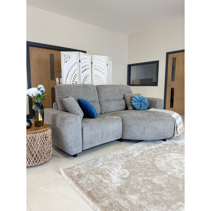 Denver Grey Electric Recliner Right-Hand Corner Sofa | Modern Reclining Sofa UK