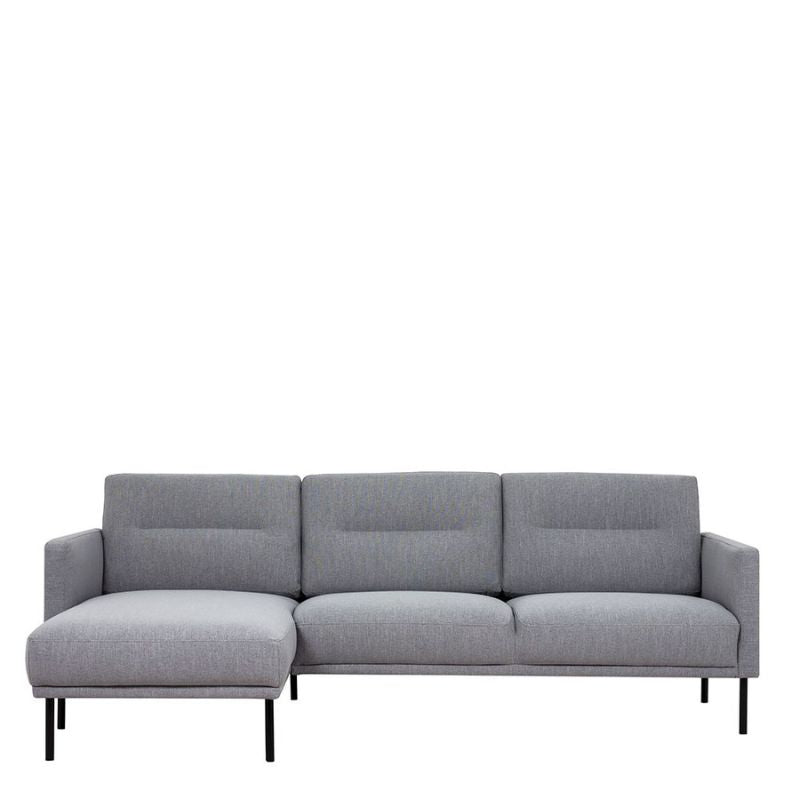 Larvik Chaiselongue Left Corner Sofa - Grey, Black Legs W 2250 x H 790 x D 1400mm-Sofa-FTG-