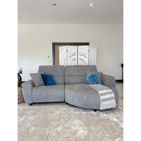 Denver Grey Electric Recliner Right-Hand Corner Sofa | Modern Reclining Sofa UK
