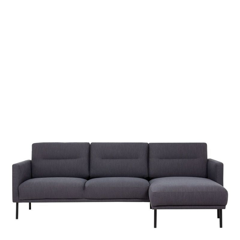 Larvik Chaiselongue Right Corner Sofa - Anthracite, Black Legs W 2250 x H 790 x D 1400mm-Sofa-FTG-