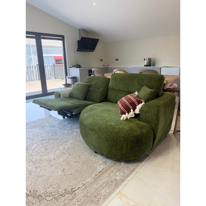 Denver Green Electric Recliner Right-Hand Corner Sofa | Modern Reclining Sofa UK