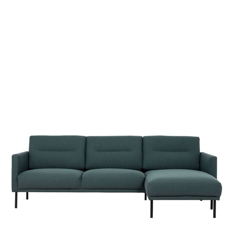 Larvik Chaiselongue Right Corner Sofa - Dark Green, Black Legs W 2250 x H 790 x D 1400mm-Sofa-FTG-