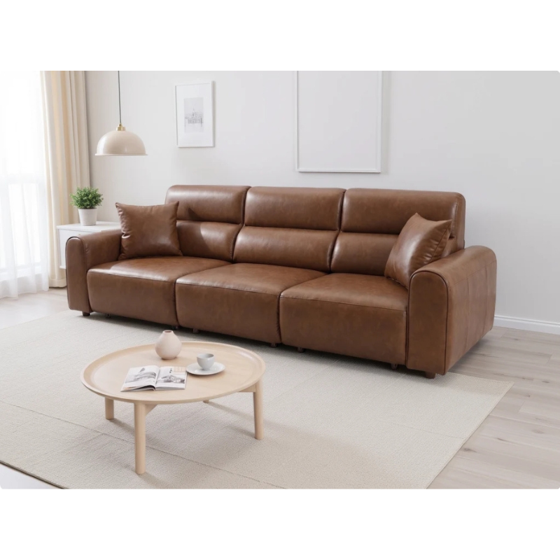 Conway Brown Electric Recliner 3 Seater Sofa | Modern Reclining Sofa UK