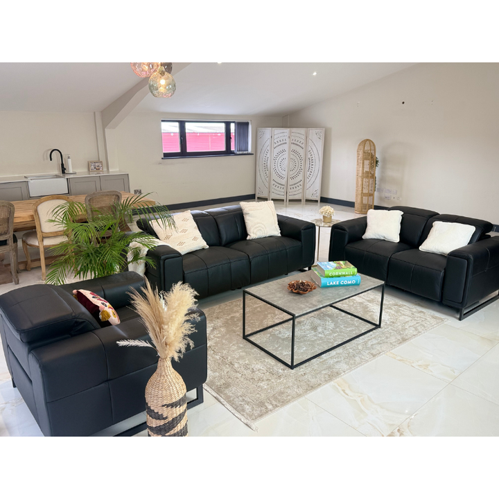Richmond Black Electric Recliner Sofa 3+2 Set | Leather Reclining Sofa Suite UK
