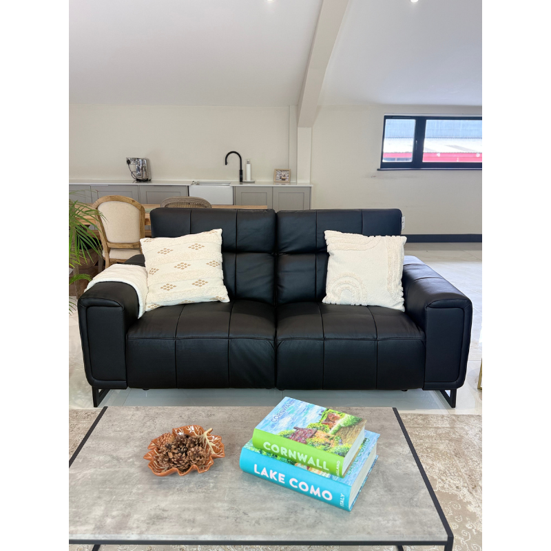 Richmond Black Electric Recliner Sofa 3+2 Set | Leather Reclining Sofa Suite UK