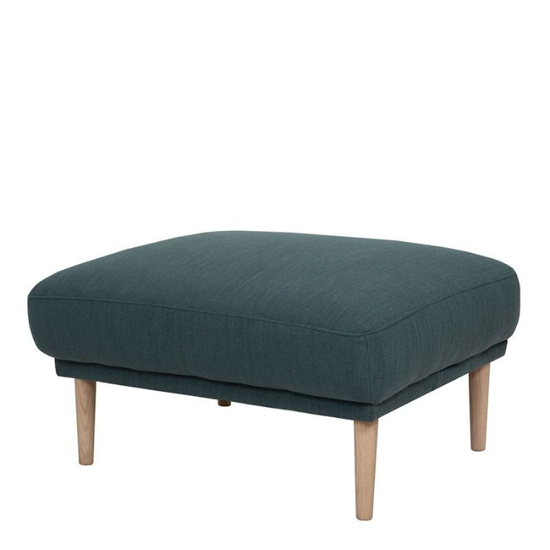 Larvik Footstool - Dark Green, Oak Legs W 800 x H 440 x D 600mm-FTG-