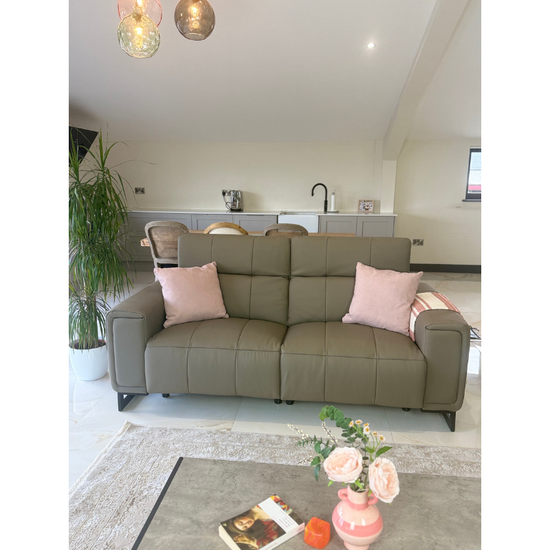 Richmond Grey Electric Recliner Sofa 3+2 Set | Leather Reclining Sofa Suite UK