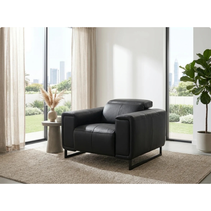 Richmond Black Electric Recliner Armchair | Leather Recliner Chair UK