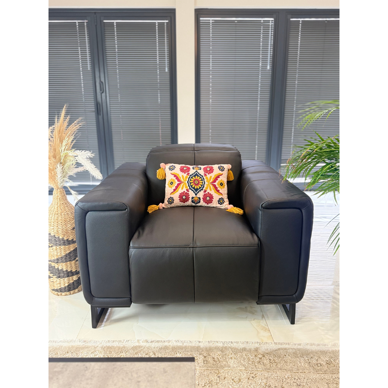 Richmond Black Electric Recliner Armchair | Leather Recliner Chair UK