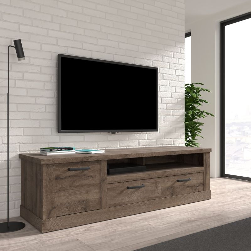 Corona 1 Door 2 Drawer TV Unit in Tabak Oak W 179.3 x H 52 x D 52 cm-FTG-