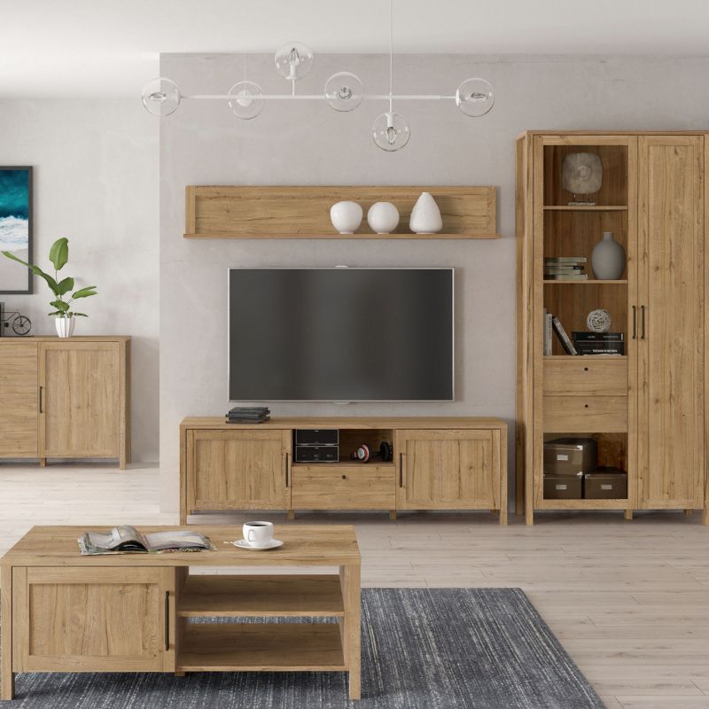 Malte Brun TV Unit in Waterford Oak W 171.2 x H 56.3 x D 41.4 cm-FTG-